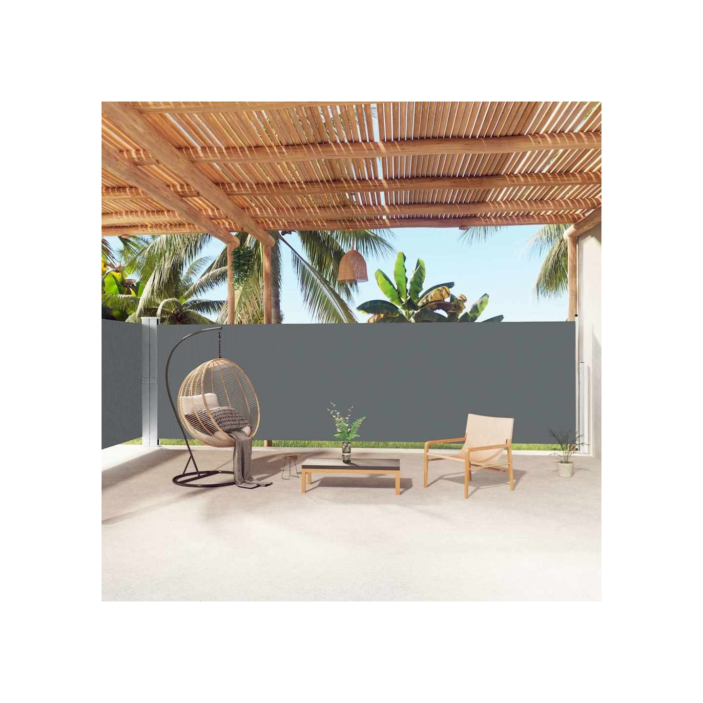 Auvent latéral rétractable Anthracite 180x1000 cm