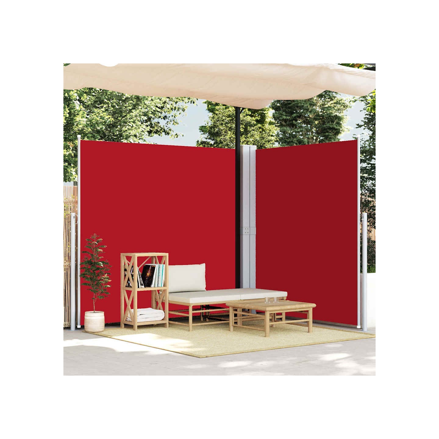 Auvent latéral rétractable Rouge 220x600 cm