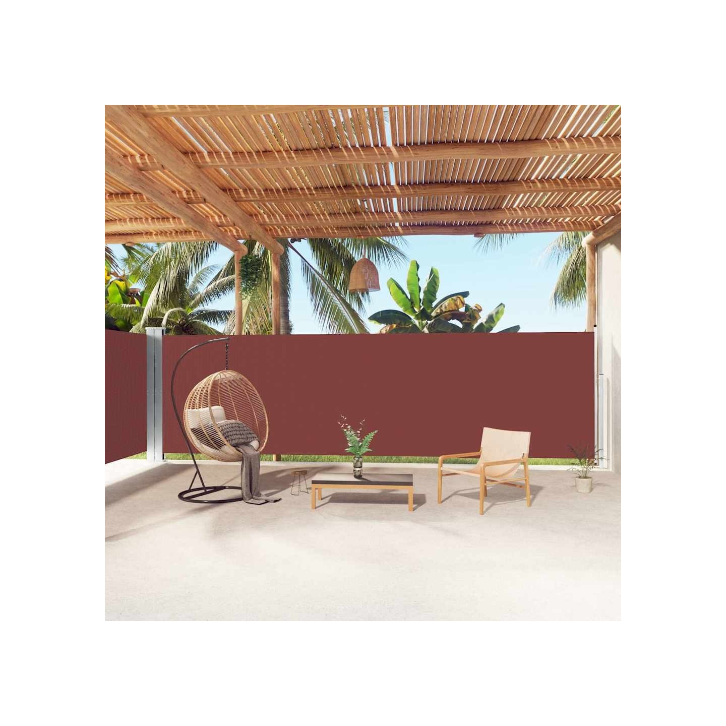 Auvent latéral rétractable Marron 180x1000 cm