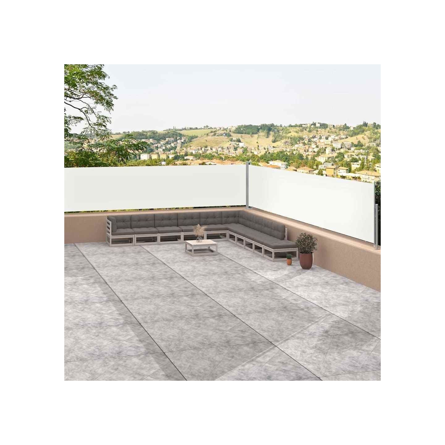 Auvent latéral rétractable Crème 117x1200 cm