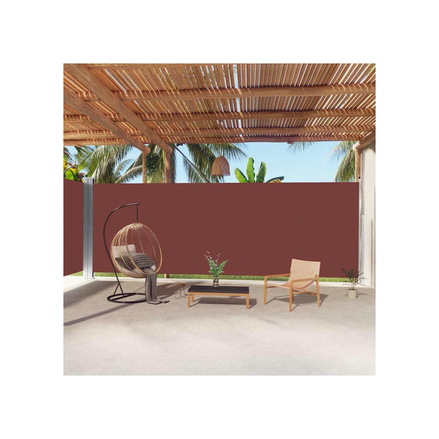 Auvent latéral rétractable Marron 220x1000 cm