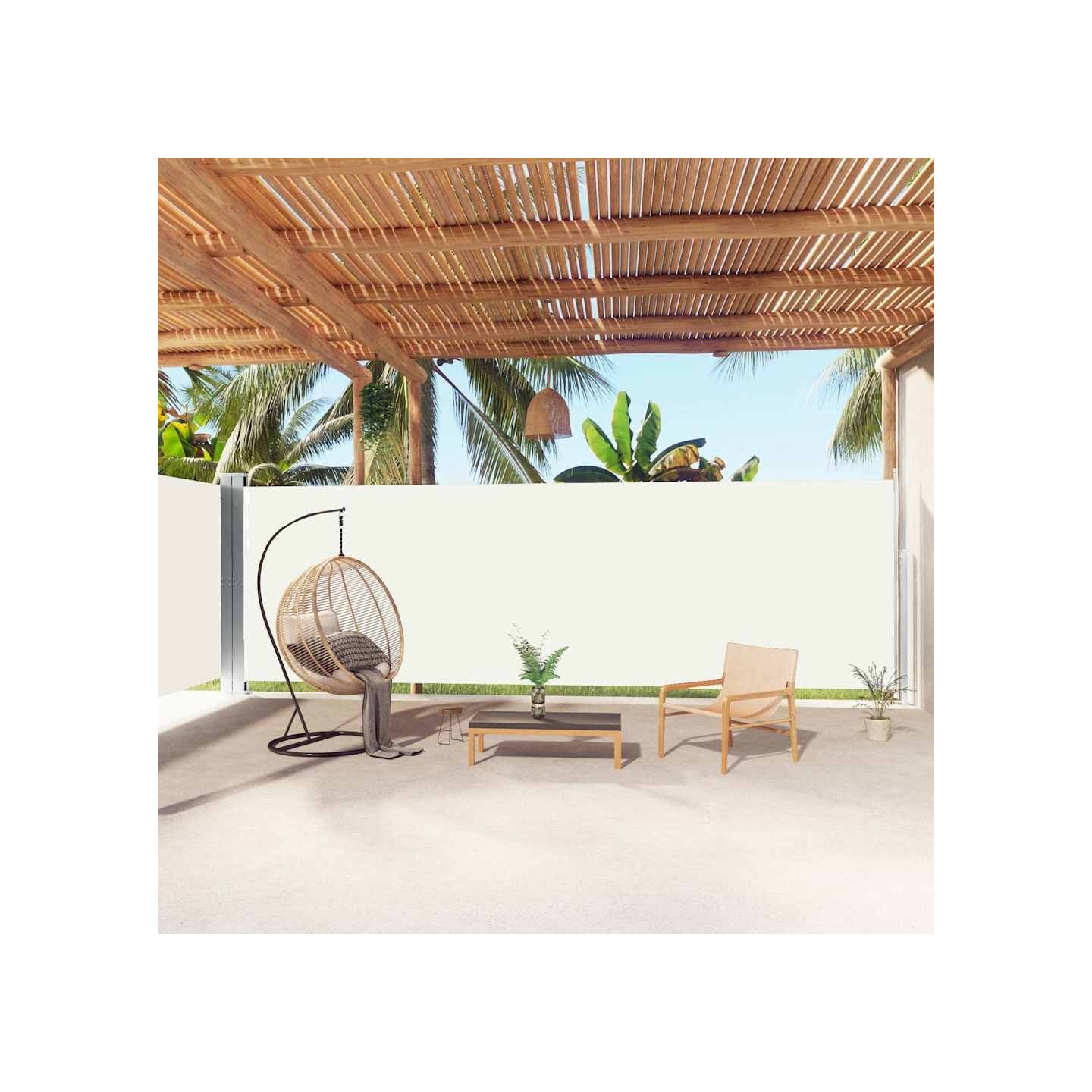 Auvent latéral rétractable Crème 200x1000 cm