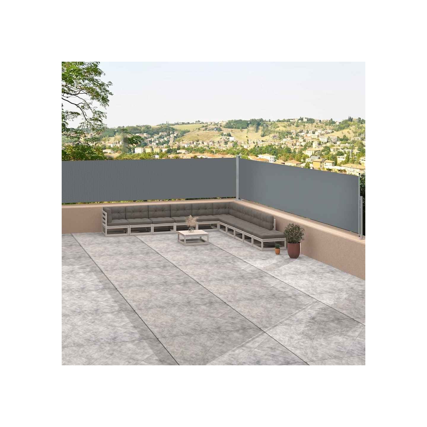 Auvent latéral rétractable Anthracite 117x1200 cm