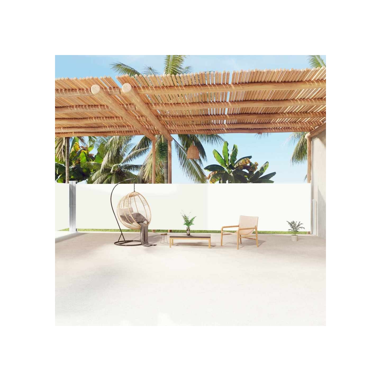 Auvent latéral rétractable Crème 160x1200 cm