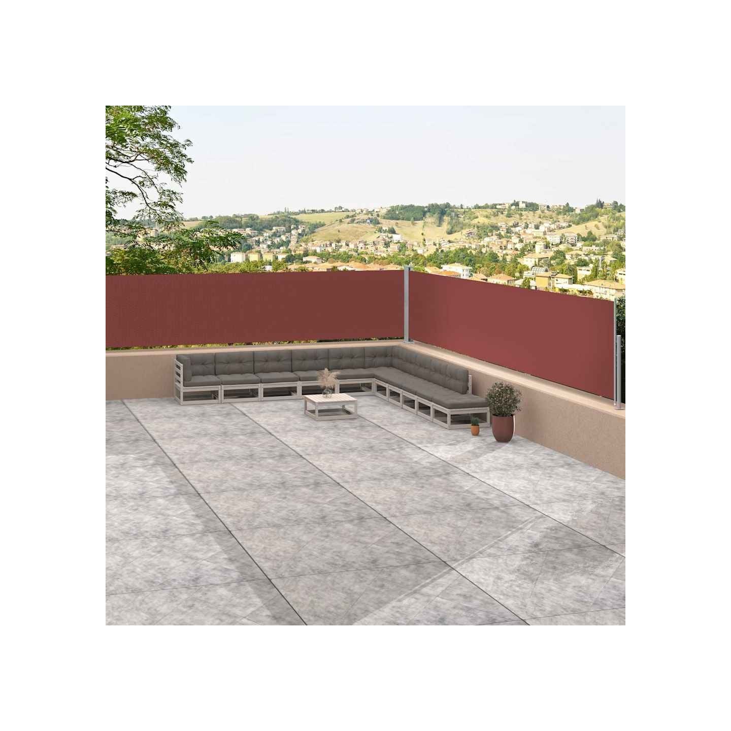 Auvent latéral rétractable Marron 117x1200 cm