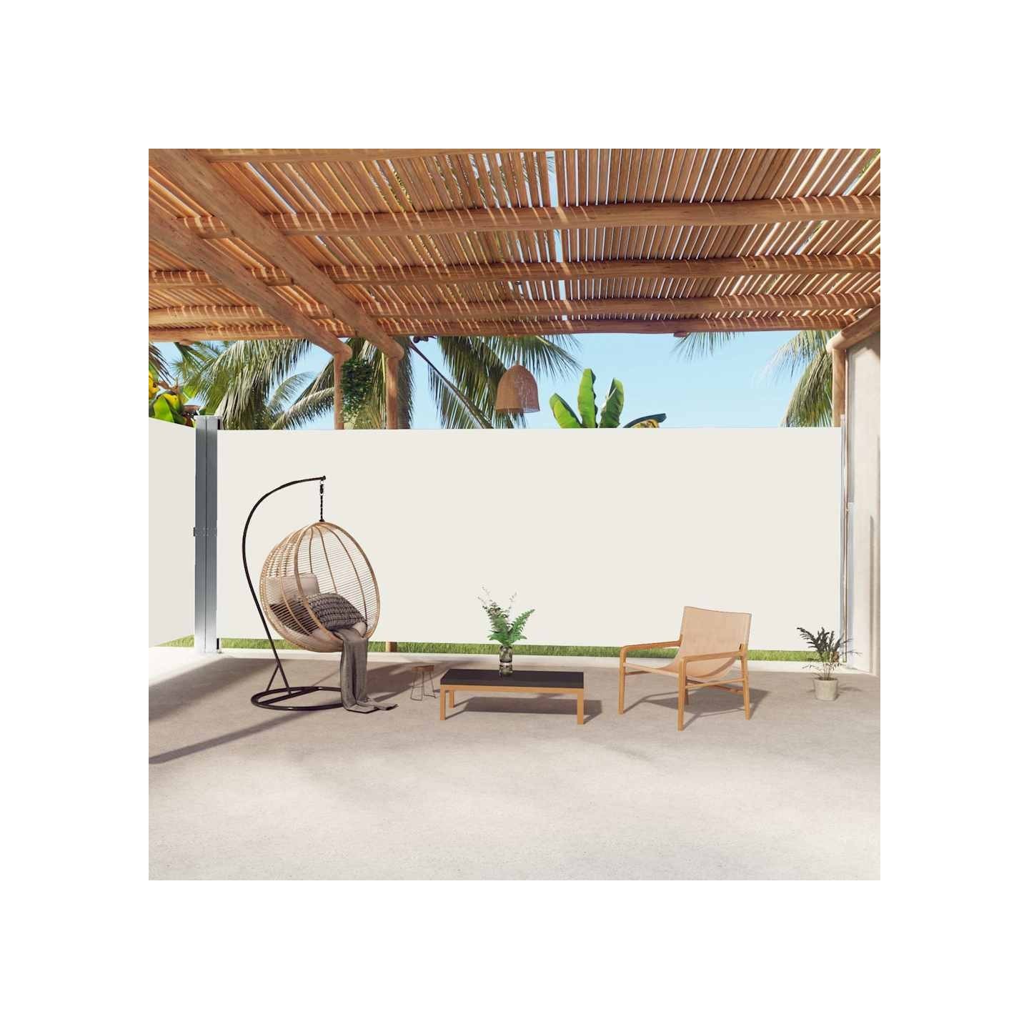 Auvent latéral rétractable Crème 220x1000 cm