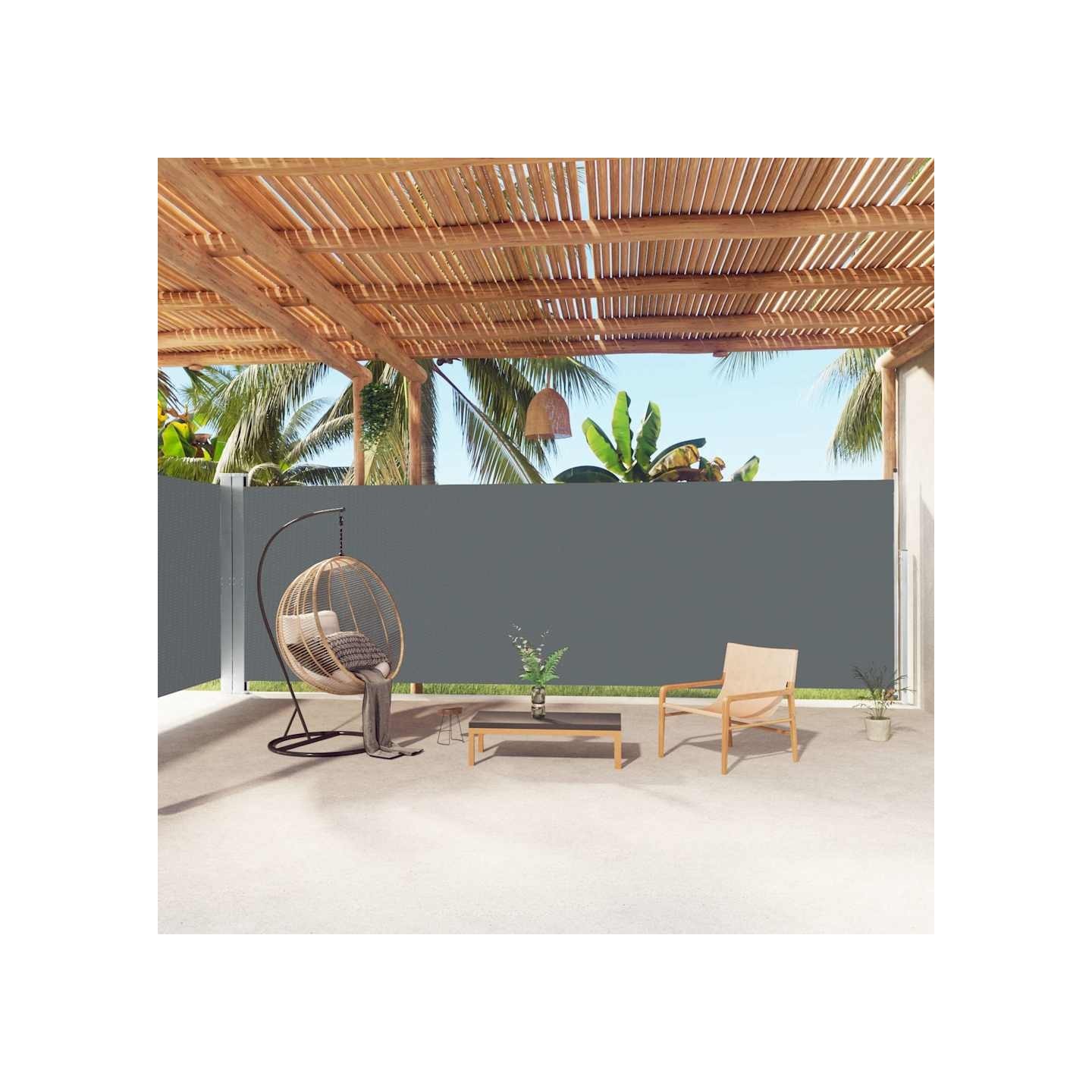 Auvent latéral rétractable Anthracite 200x1000 cm