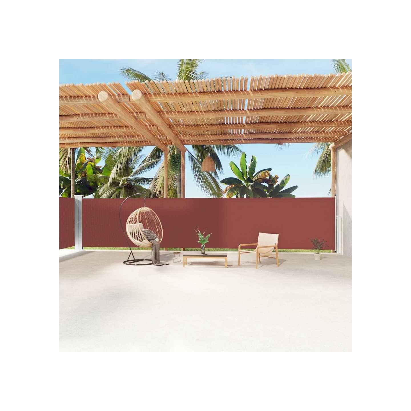Auvent latéral rétractable Marron 160x1200 cm