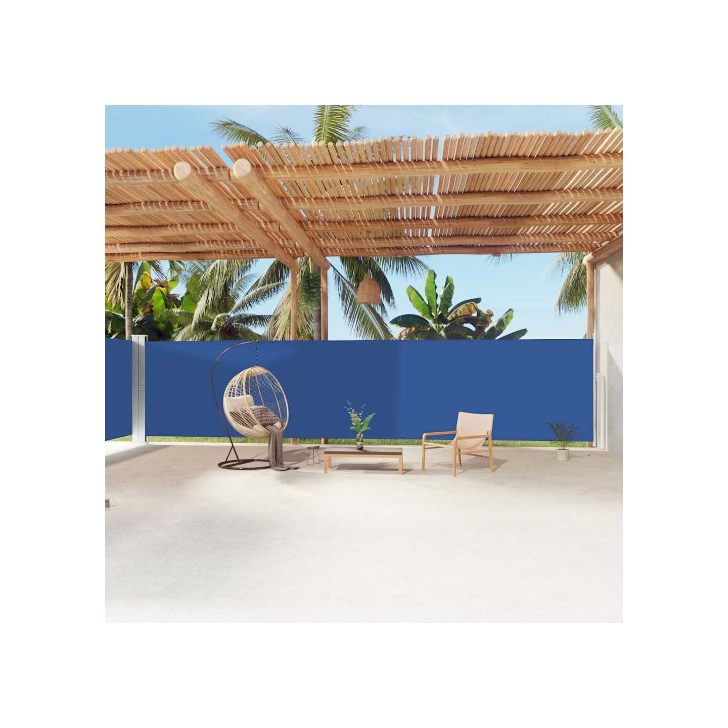 Auvent latéral rétractable Bleu 180x1200 cm