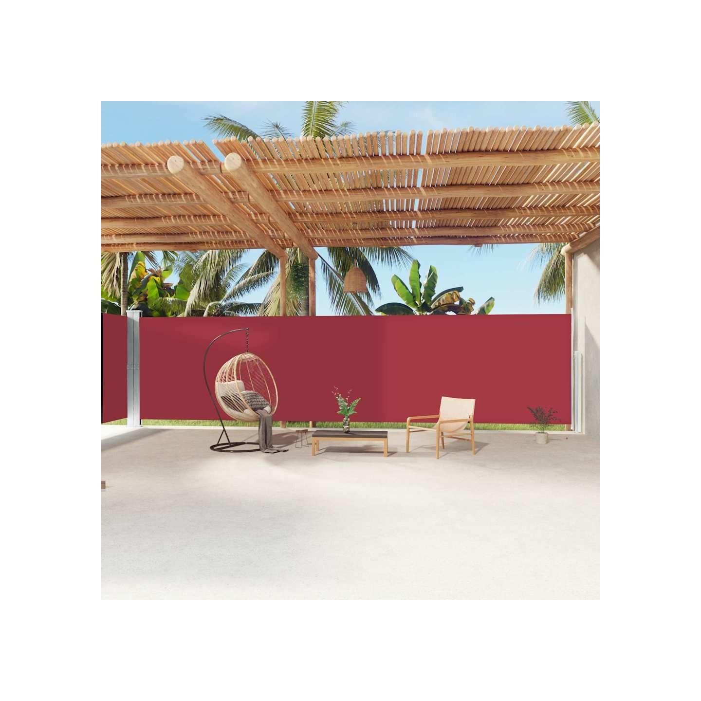 Auvent latéral rétractable Rouge 200x1200 cm