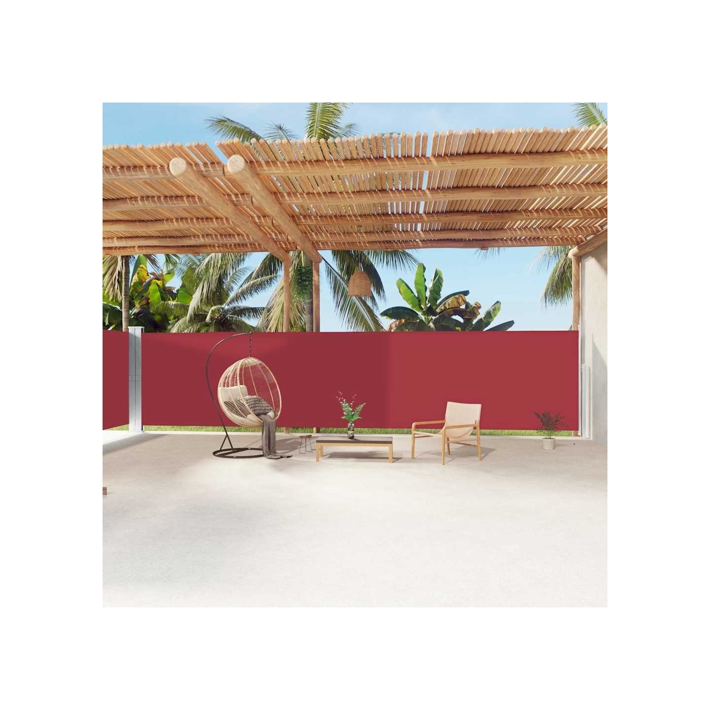 Auvent latéral rétractable Rouge 180x1200 cm