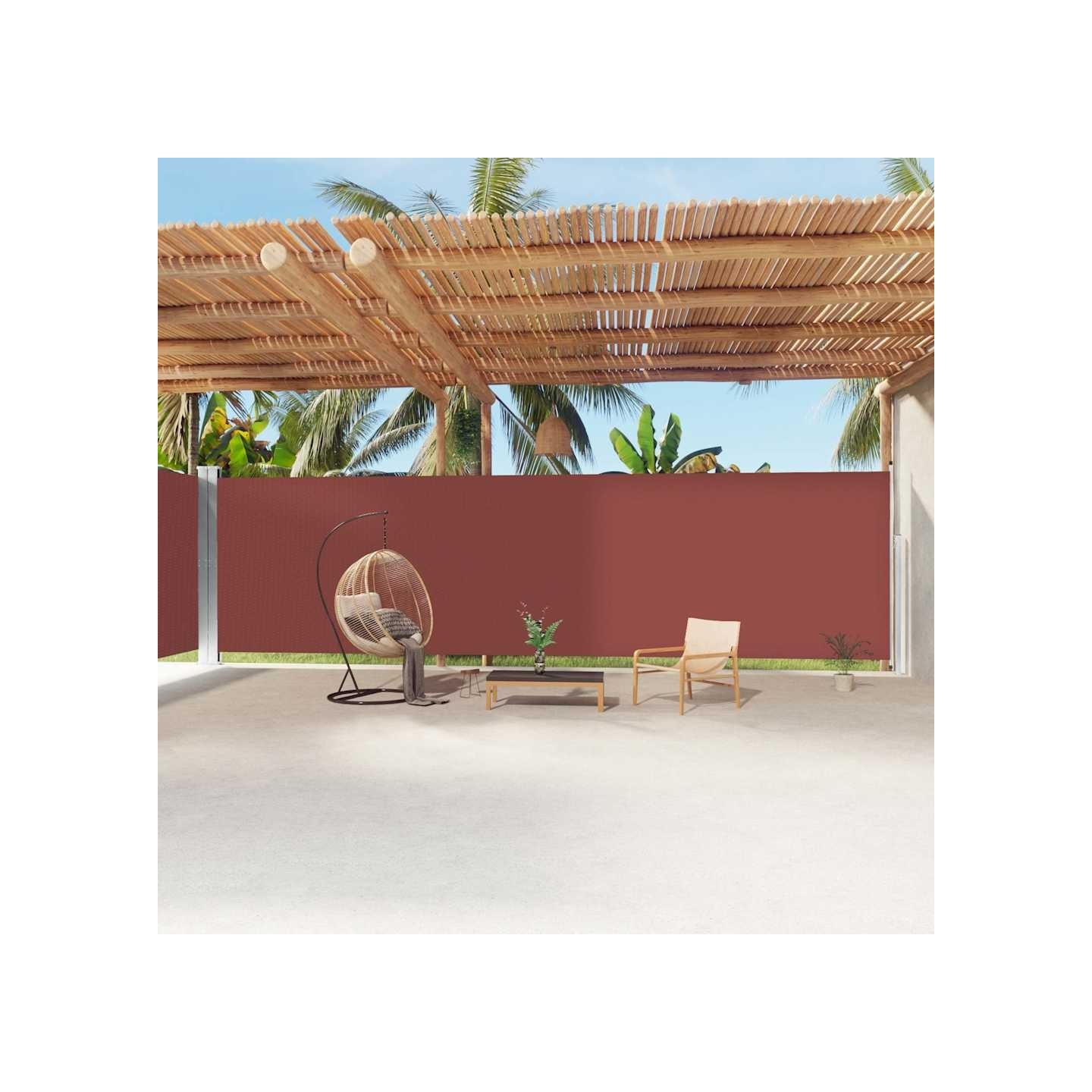 Auvent latéral rétractable Marron 220x1200 cm