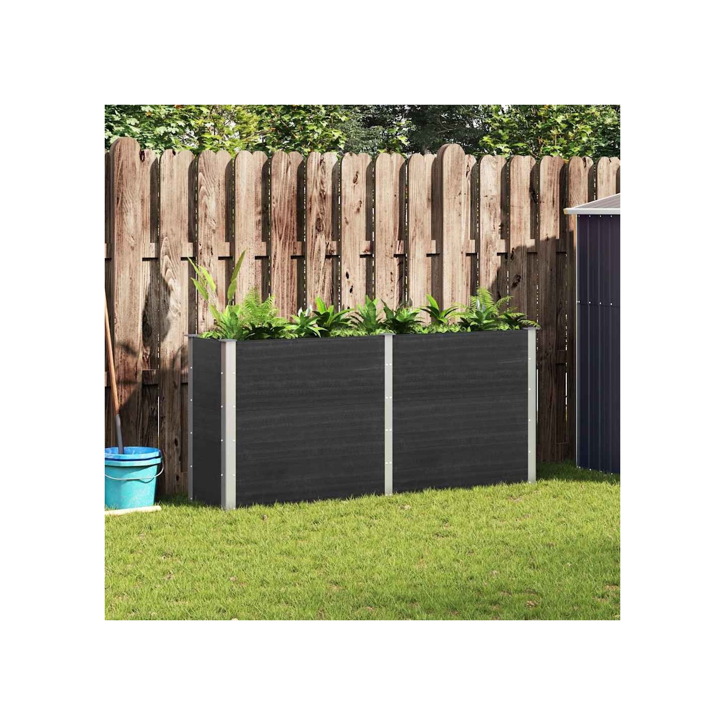 Lit surélevé de jardin 200x50x91 cm WPC Gris