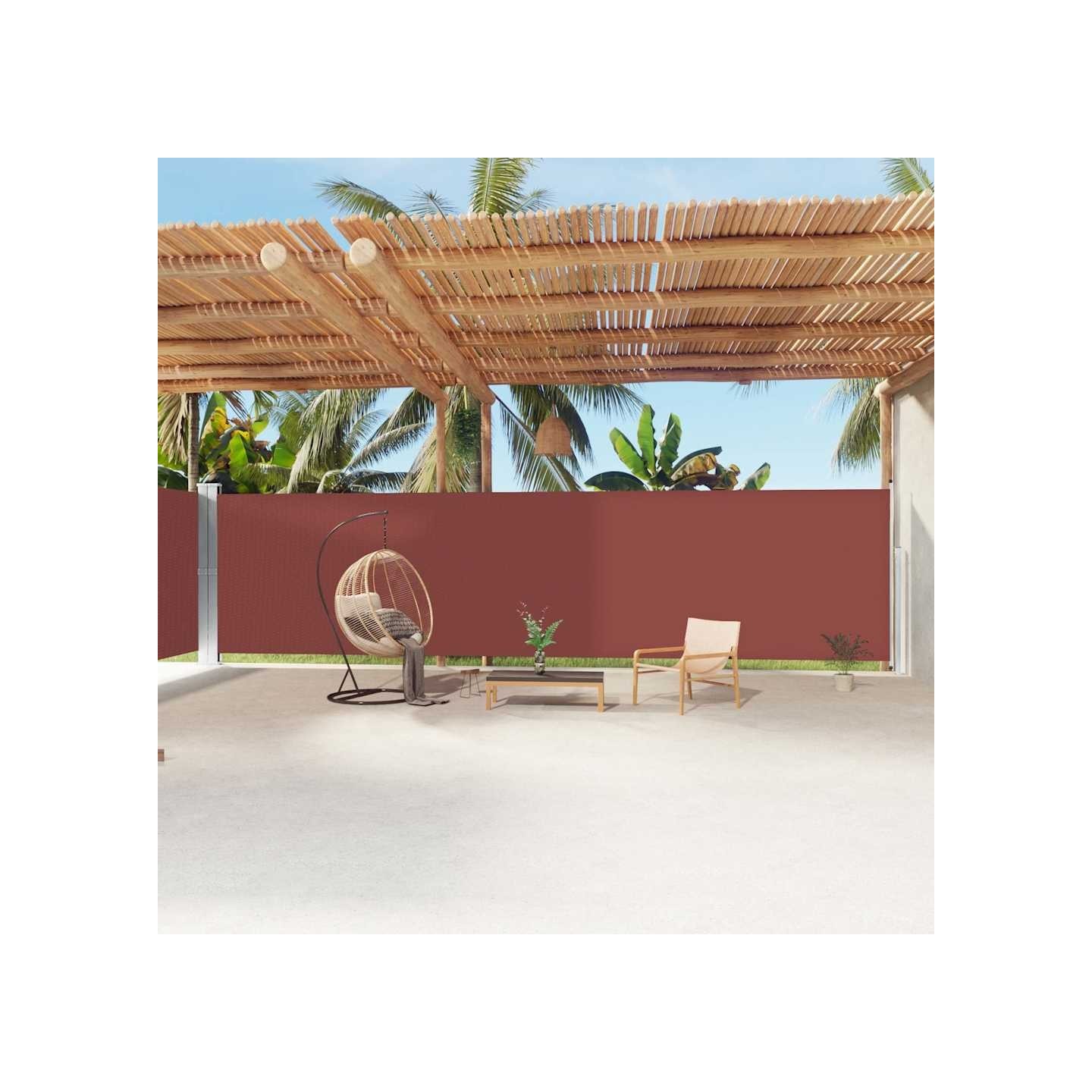 Auvent latéral rétractable Marron 200x1200 cm