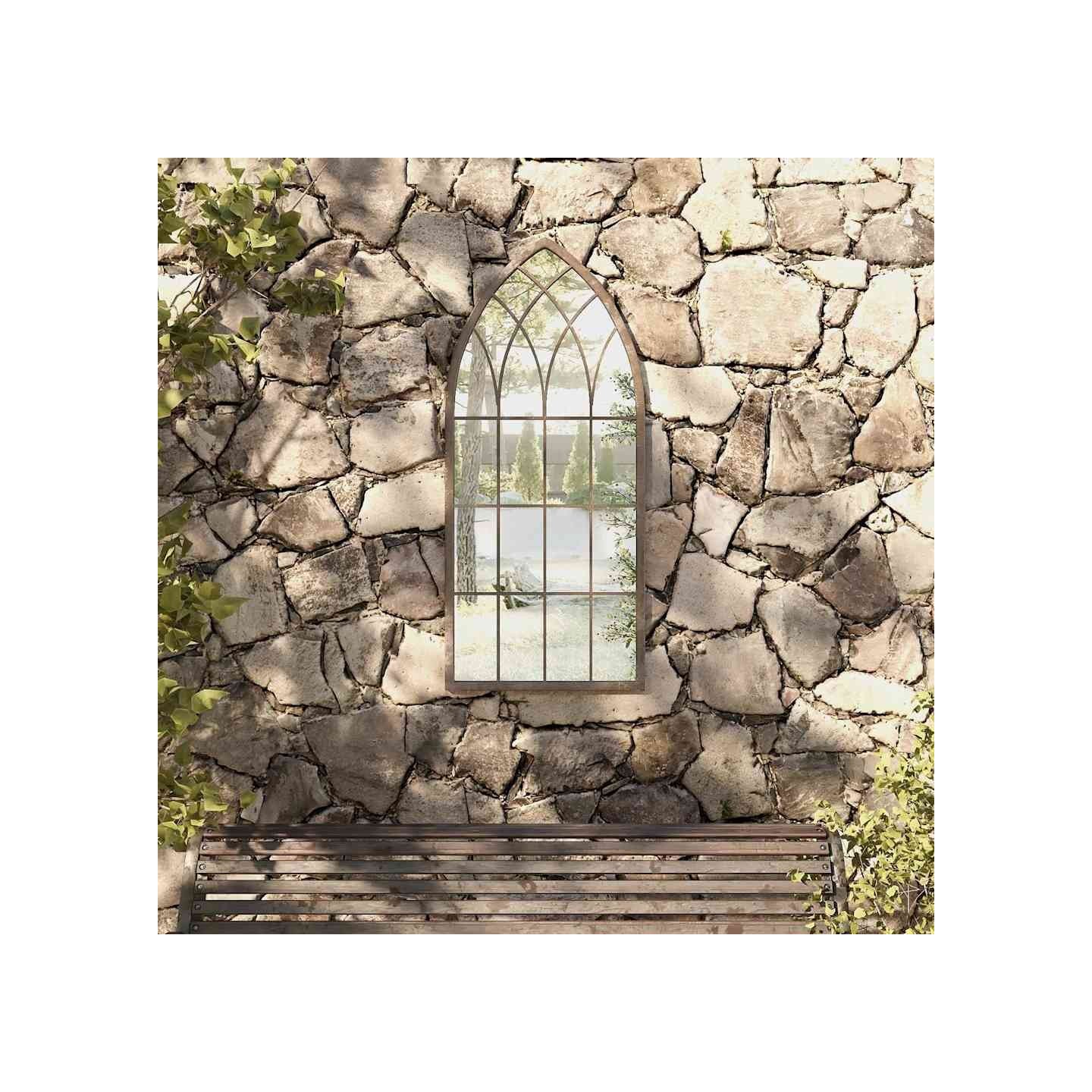 Miroir de jardin Sable 100x45cm Fer pour utilisation extérieure