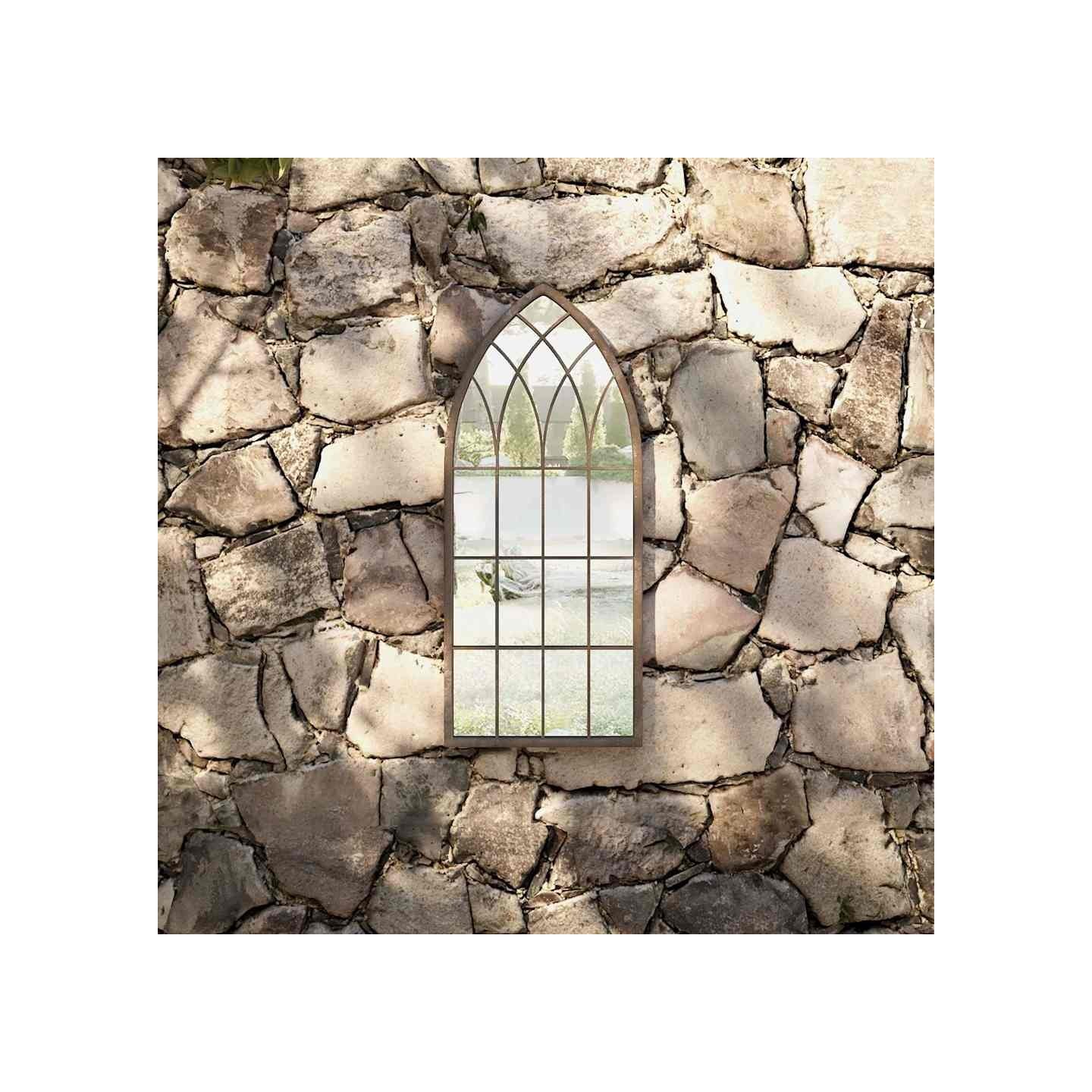 Miroir de jardin Sable 70x30 cm Fer pour utilisation extérieure