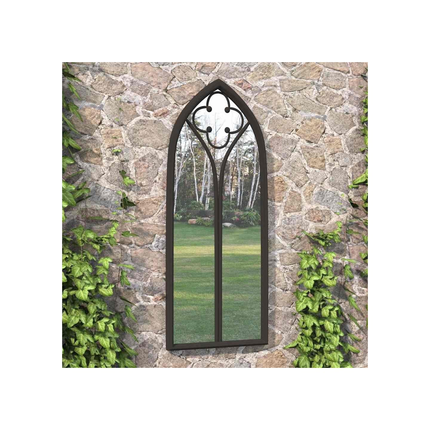 Miroir de jardin Noir 70x30 cm Fer pour utilisation extérieure