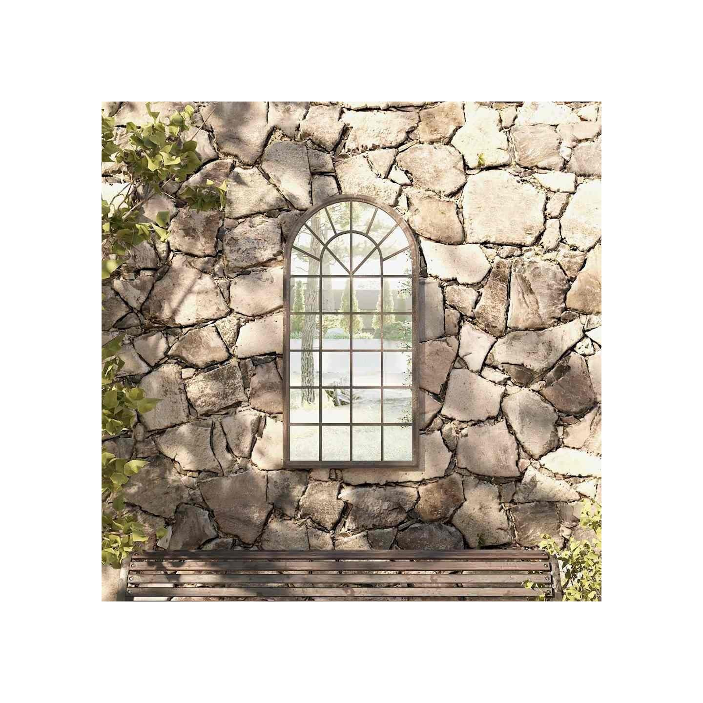 Miroir de jardin Sable 90x45 cm Fer pour utilisation extérieure