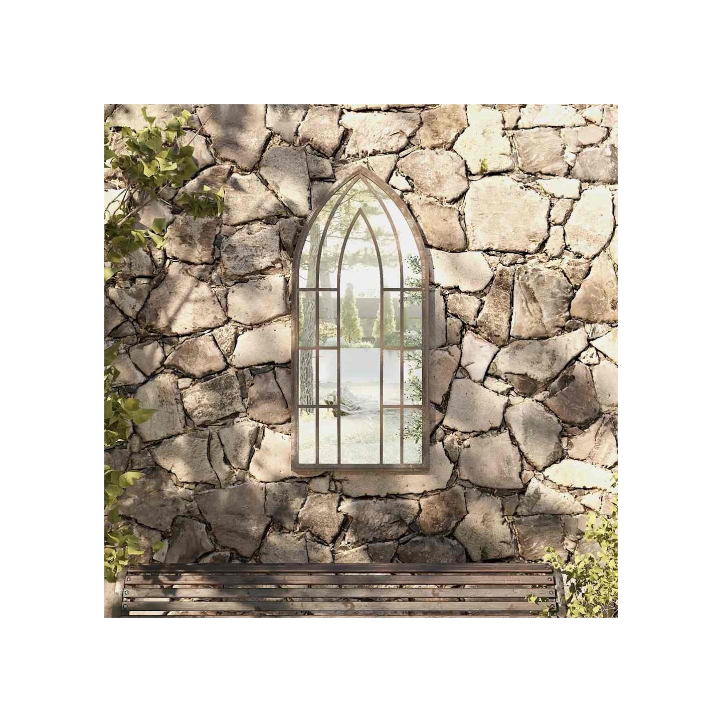 Miroir de jardin Sable 100x45cm Fer pour utilisation extérieure