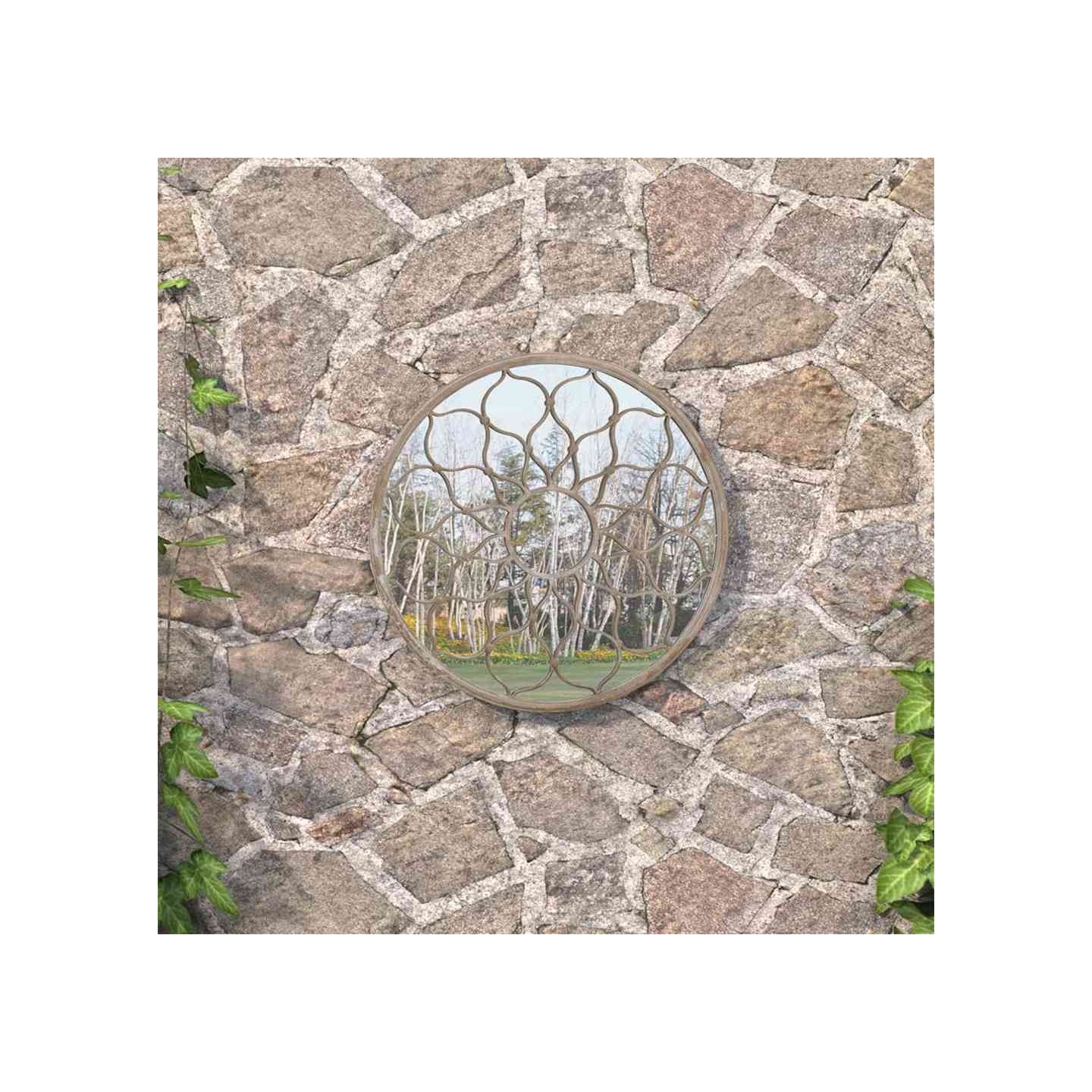 Miroir de jardin Sable 60x3 cm Fer Rond utilisation extérieure