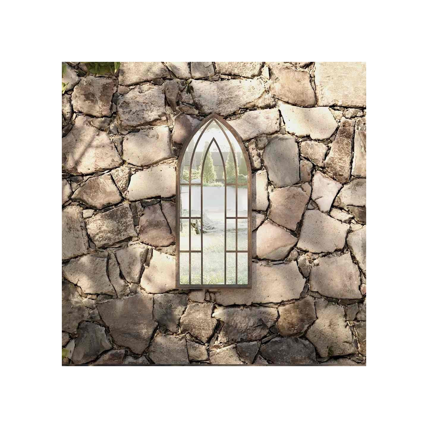 Miroir de jardin Sable 70x30 cm Fer pour utilisation extérieure