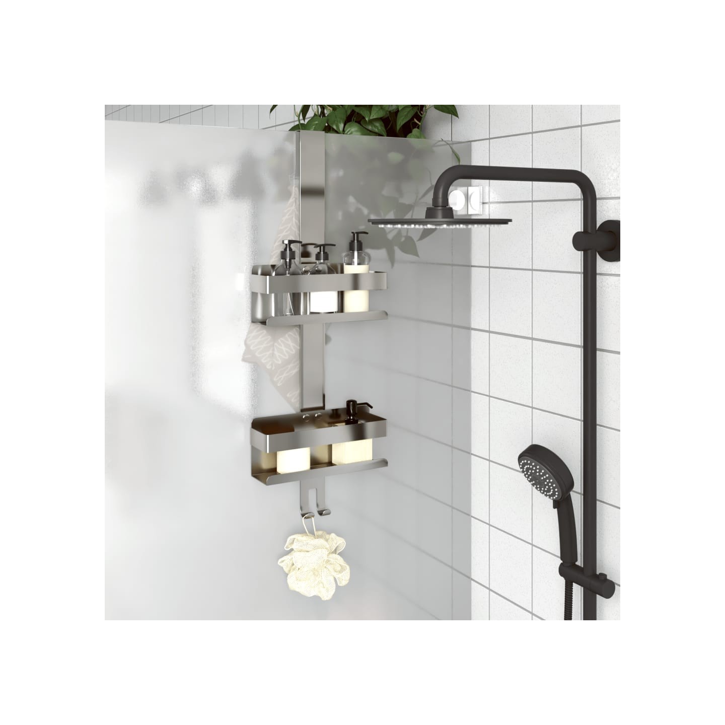 Support de douche suspendu acier inoxydable 304 brossé