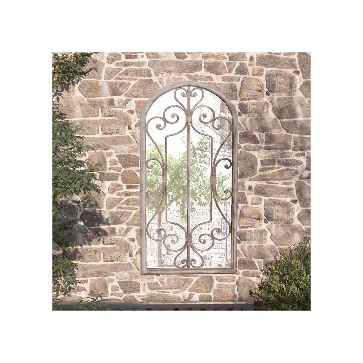 Miroir de jardin Sable 70x30 cm Fer pour utilisation extérieure