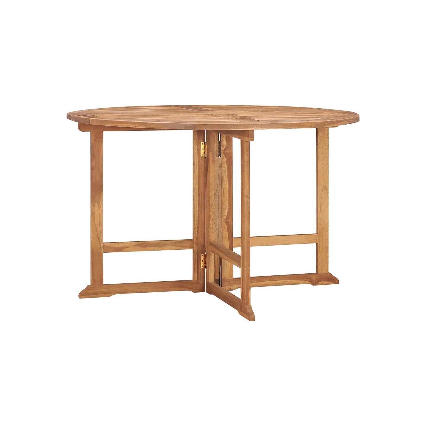 Table à dîner de jardin pliable Ø110x75 cm Bois massif de teck
