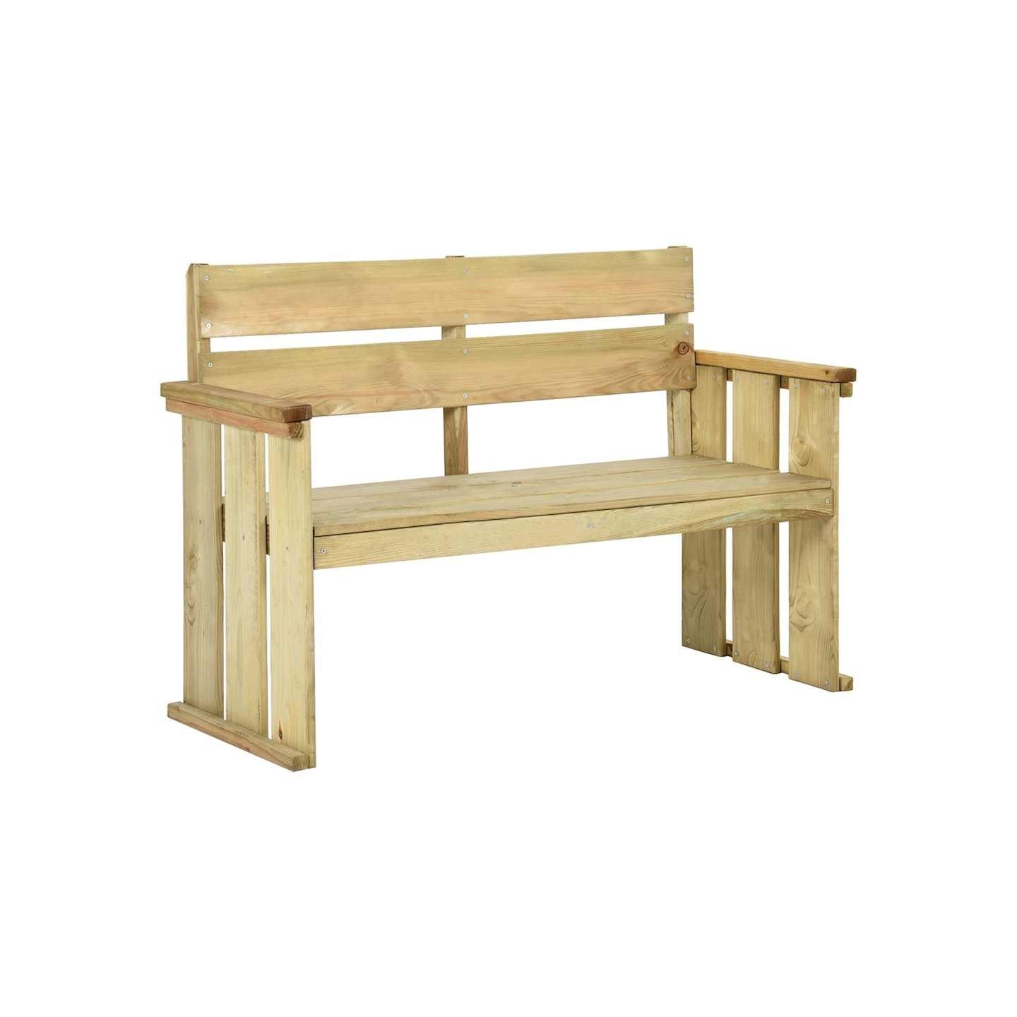 Banc de jardin 121 cm bois de pin imprégné