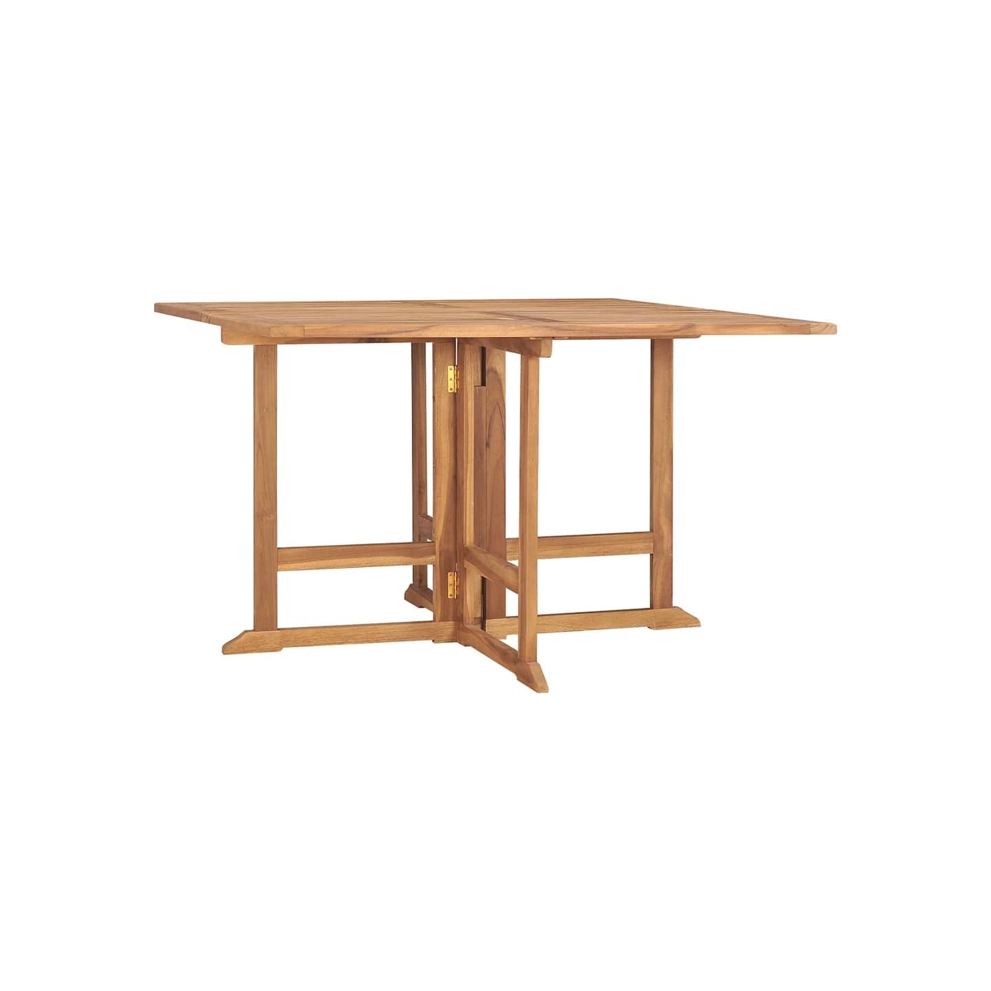 Table à dîner de jardin pliable 110x110x75 cm Teck massif