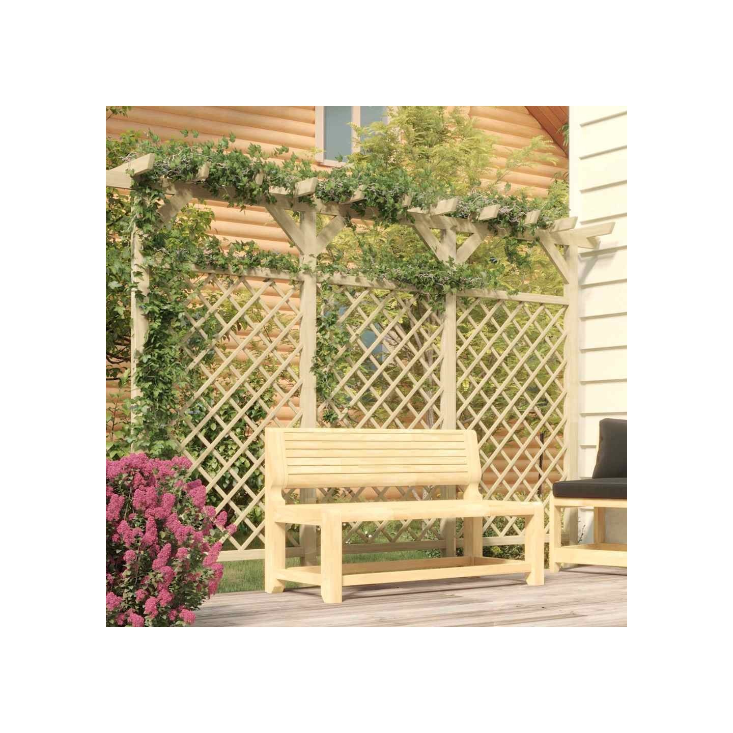 Clôture à treillis de jardin avec pergola 300x50x200 cm Pin