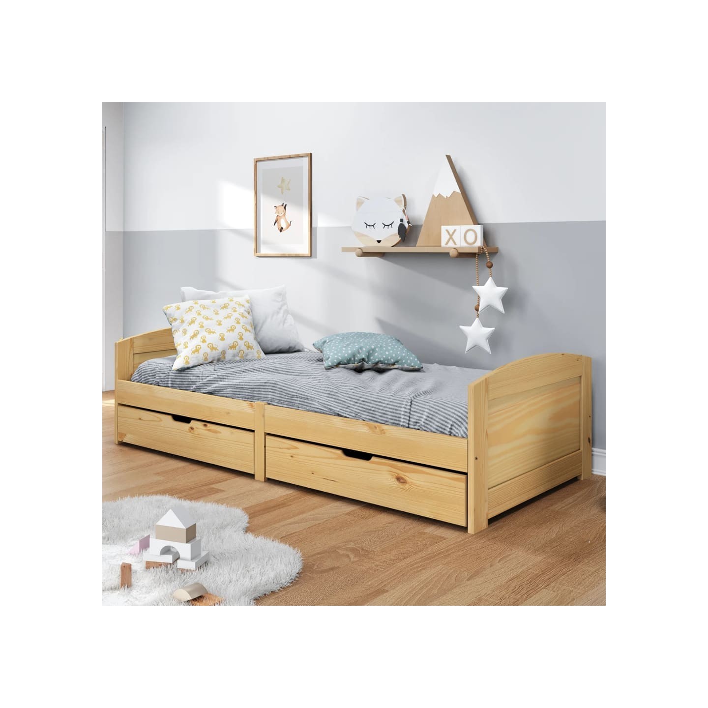 Lit de jour avec 2 tiroirs sans matelas IRUN 90x200 cm