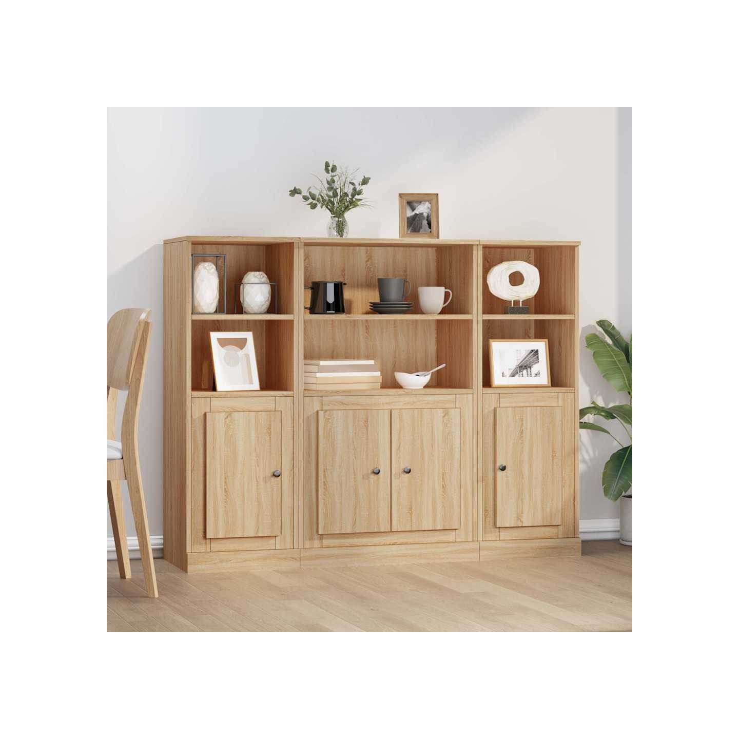 Buffets 3 pcs chêne sonoma bois d'ingénierie