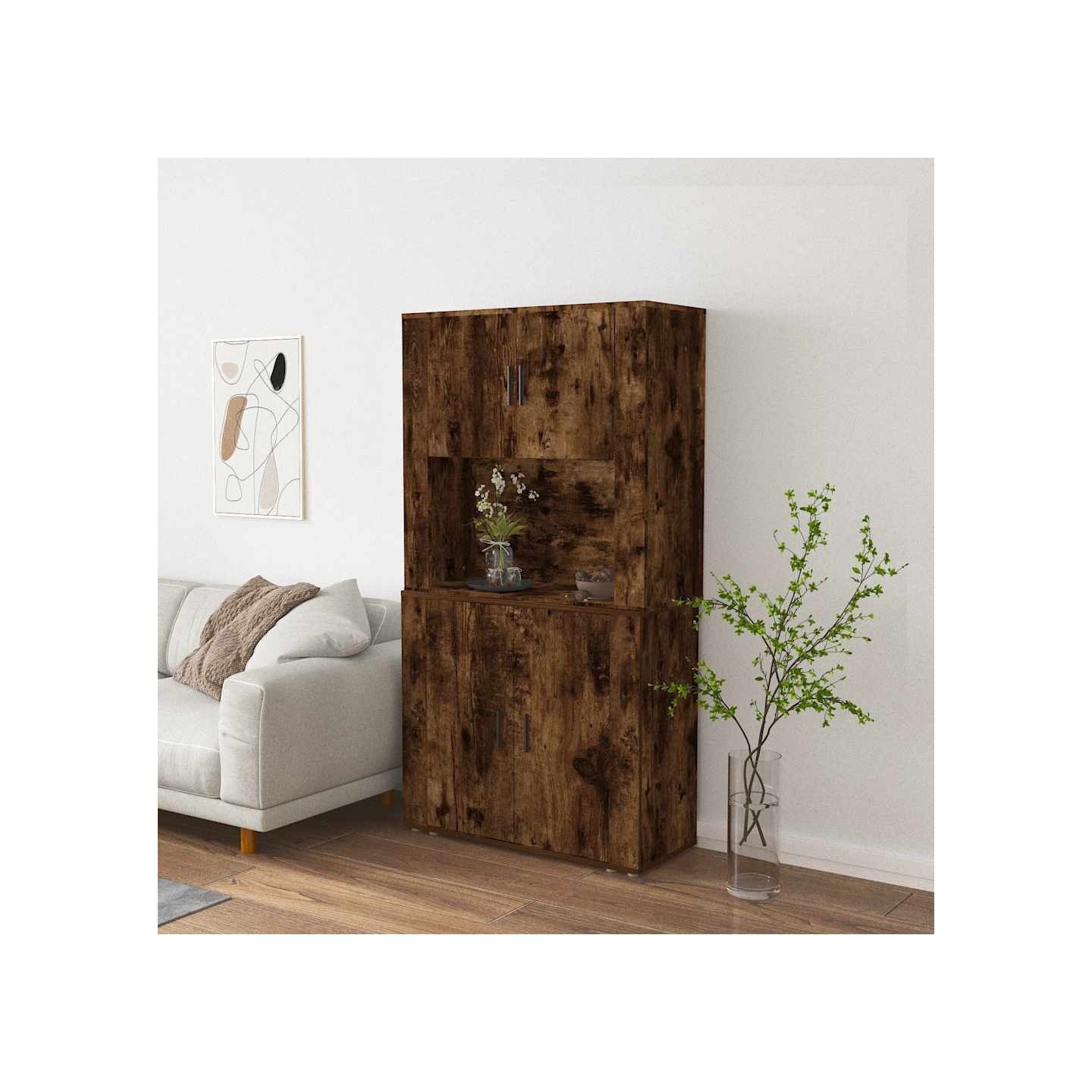 Buffet haut Chêne fumé Bois d'ingénierie