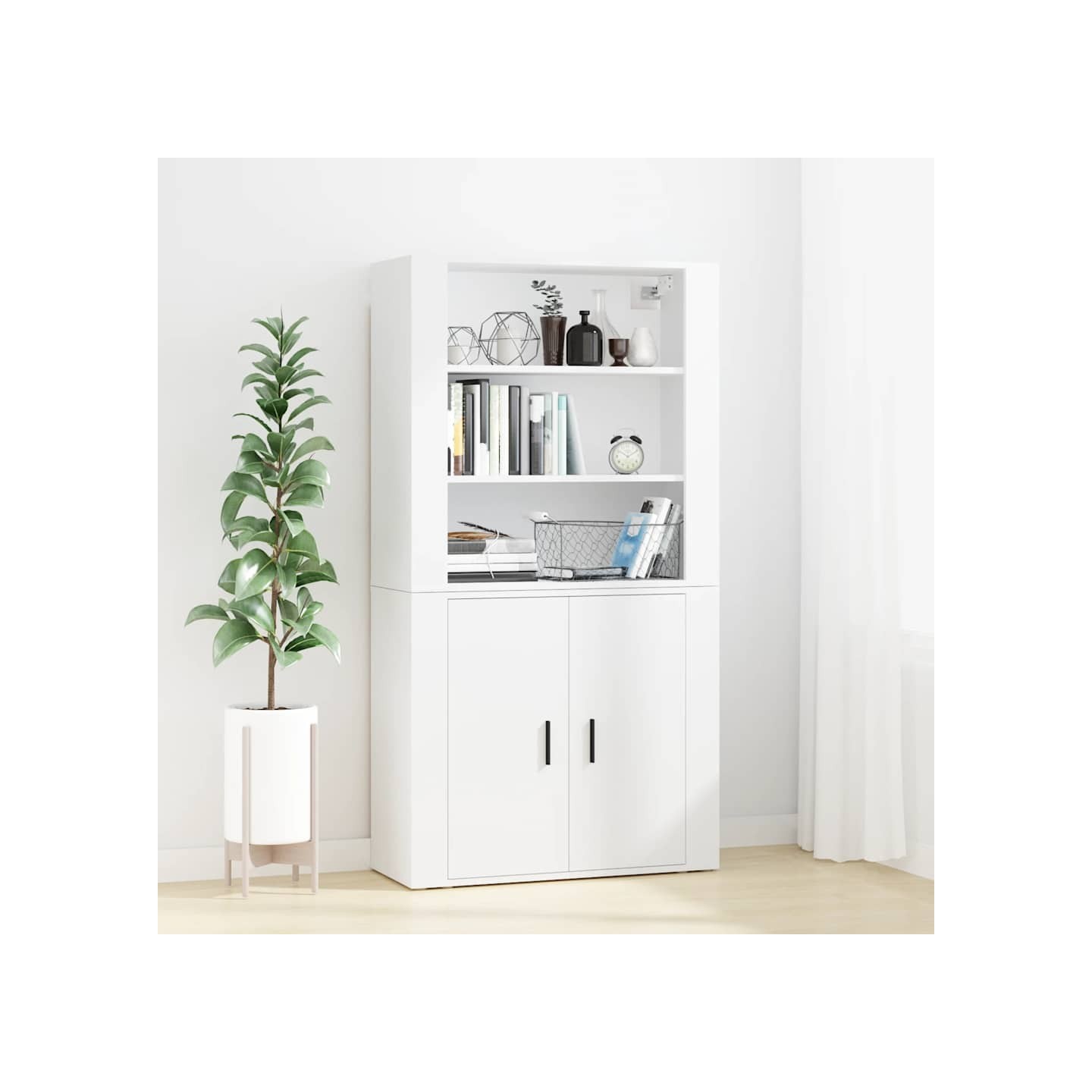 Buffet haut Blanc Bois d'ingénierie