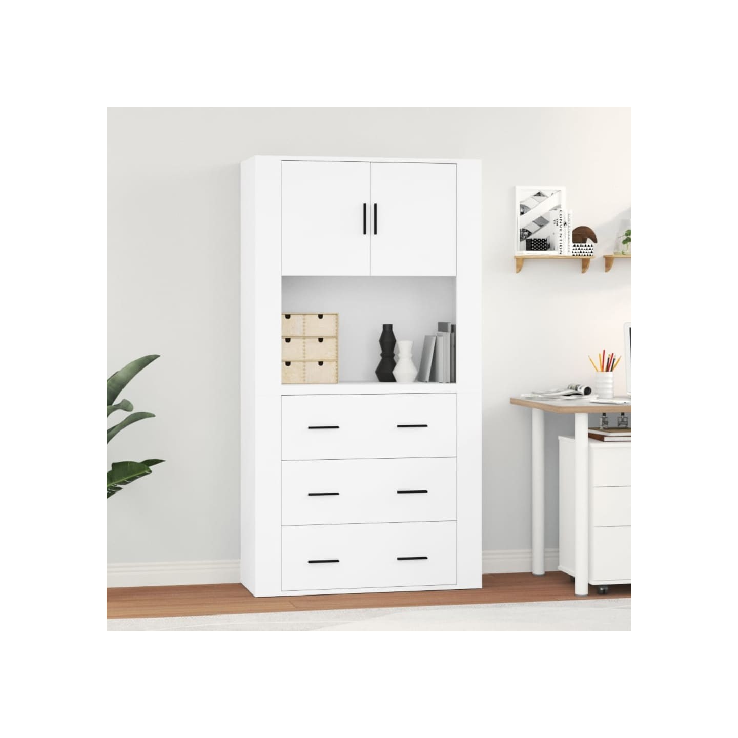 Buffet haut Blanc Bois d'ingénierie