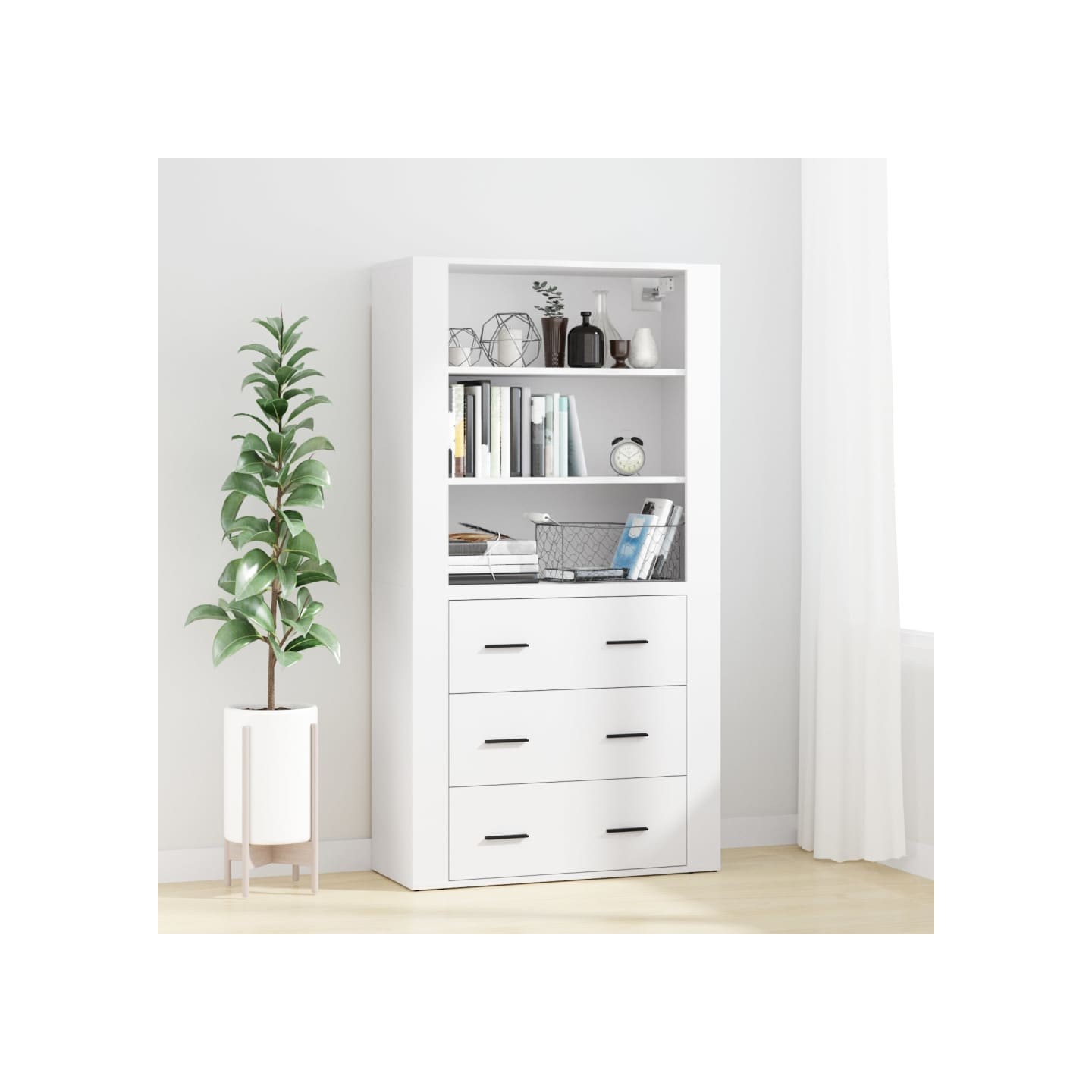 Buffet haut Blanc Bois d'ingénierie