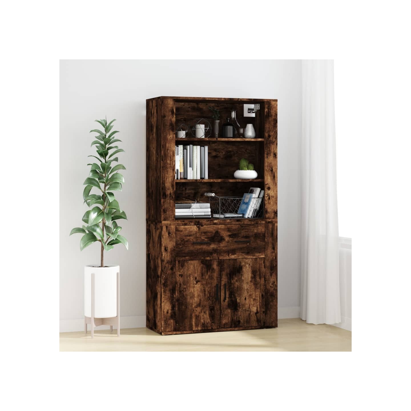 Buffet haut Chêne fumé Bois d'ingénierie