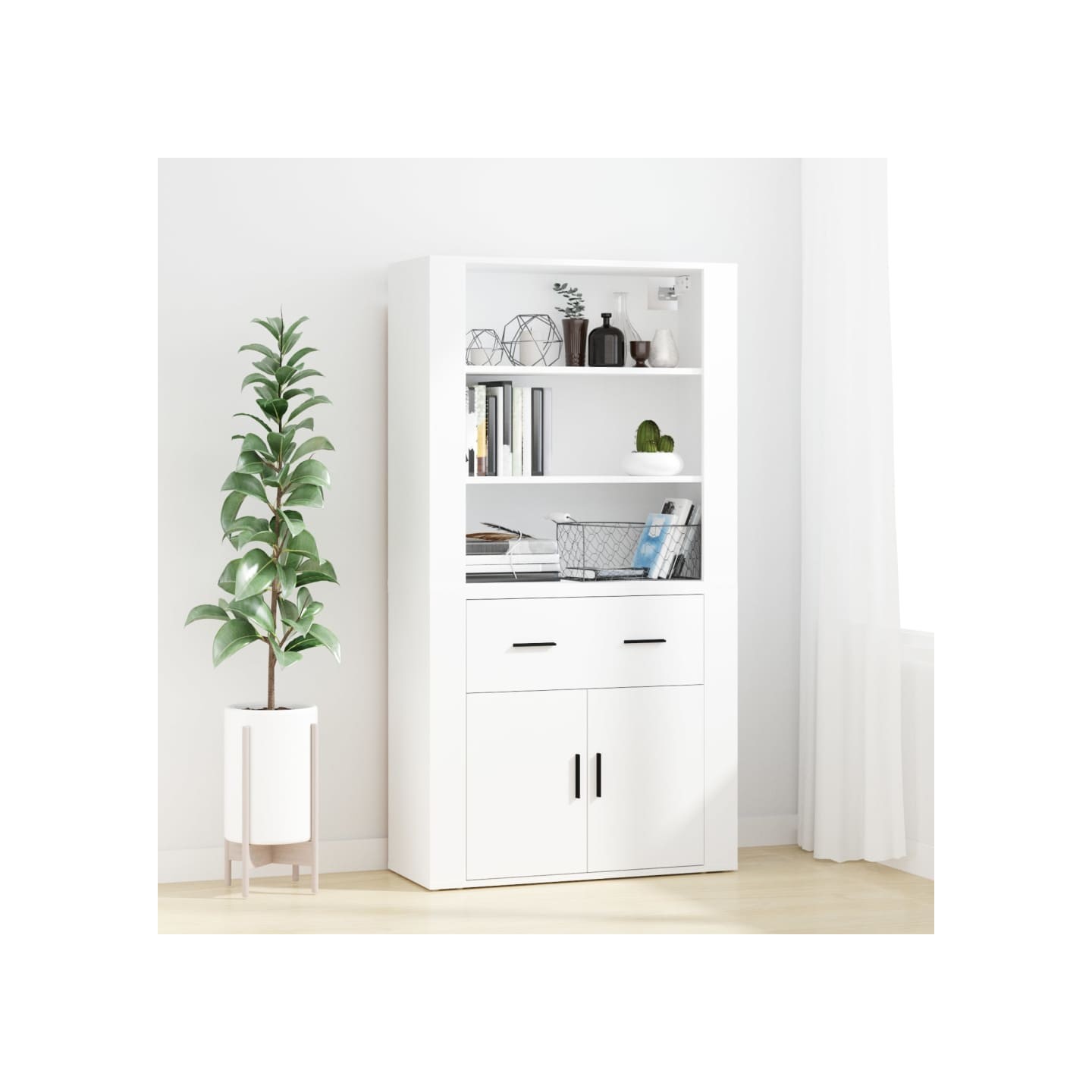 Buffet haut Blanc Bois d'ingénierie