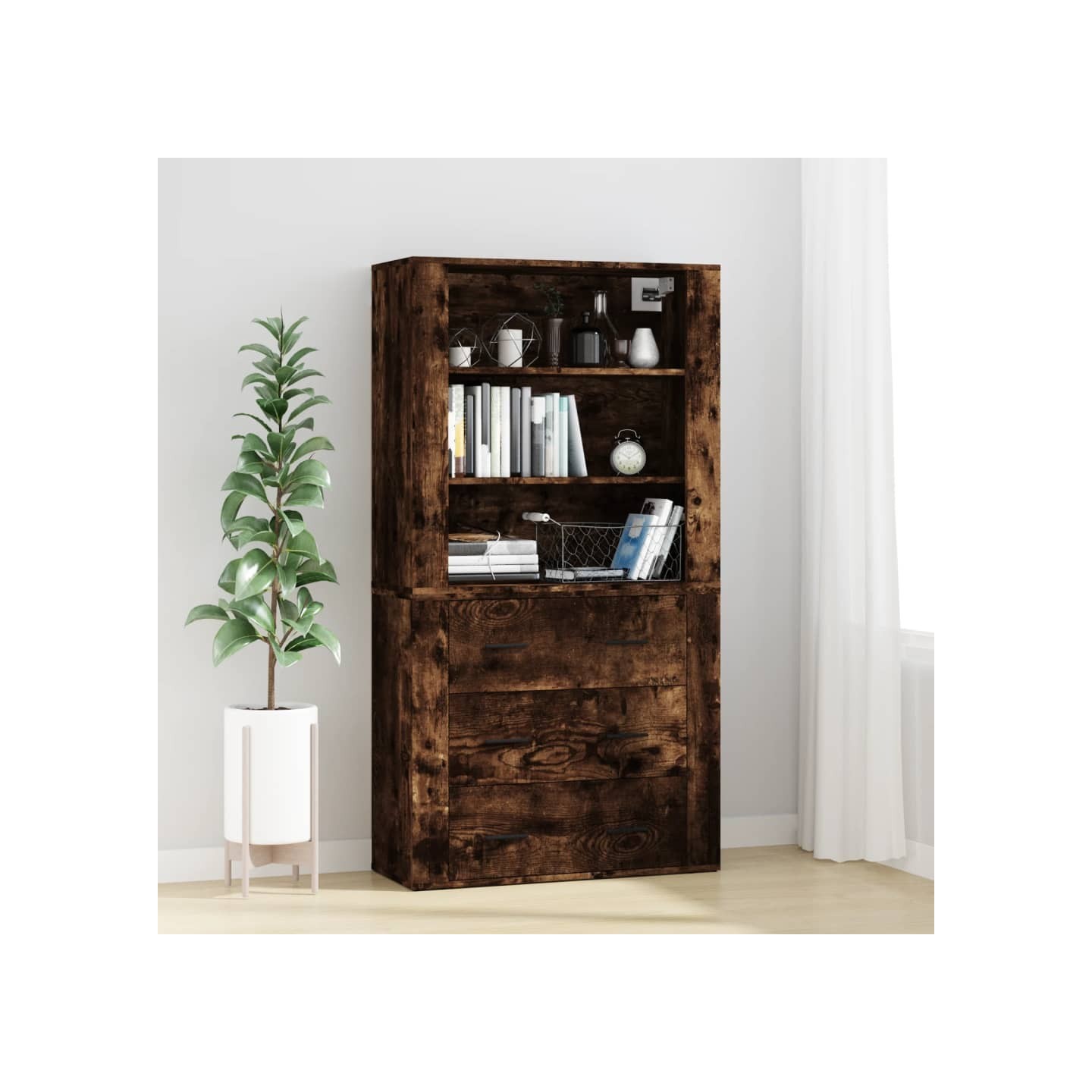 Buffet haut Chêne fumé Bois d'ingénierie
