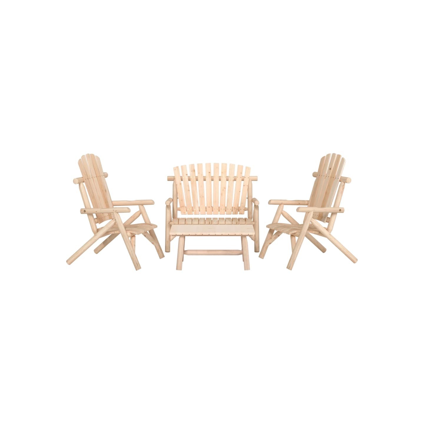 Ensemble de salon de jardin 4 pcs bois massif d'épicéa