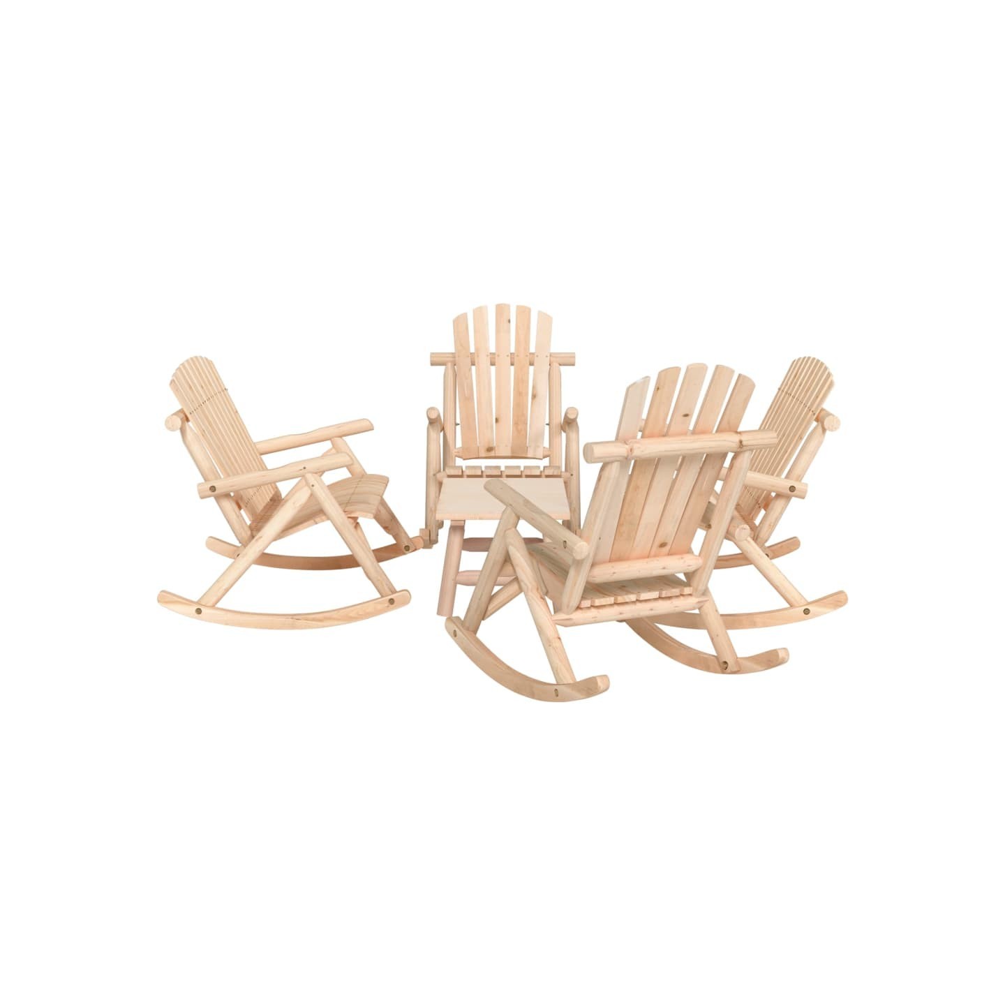 Ensemble de salon de jardin 5 pcs bois massif d'épicéa