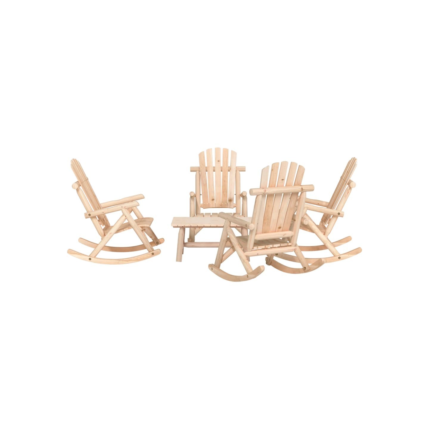 Ensemble de salon de jardin 5 pcs bois massif d'épicéa