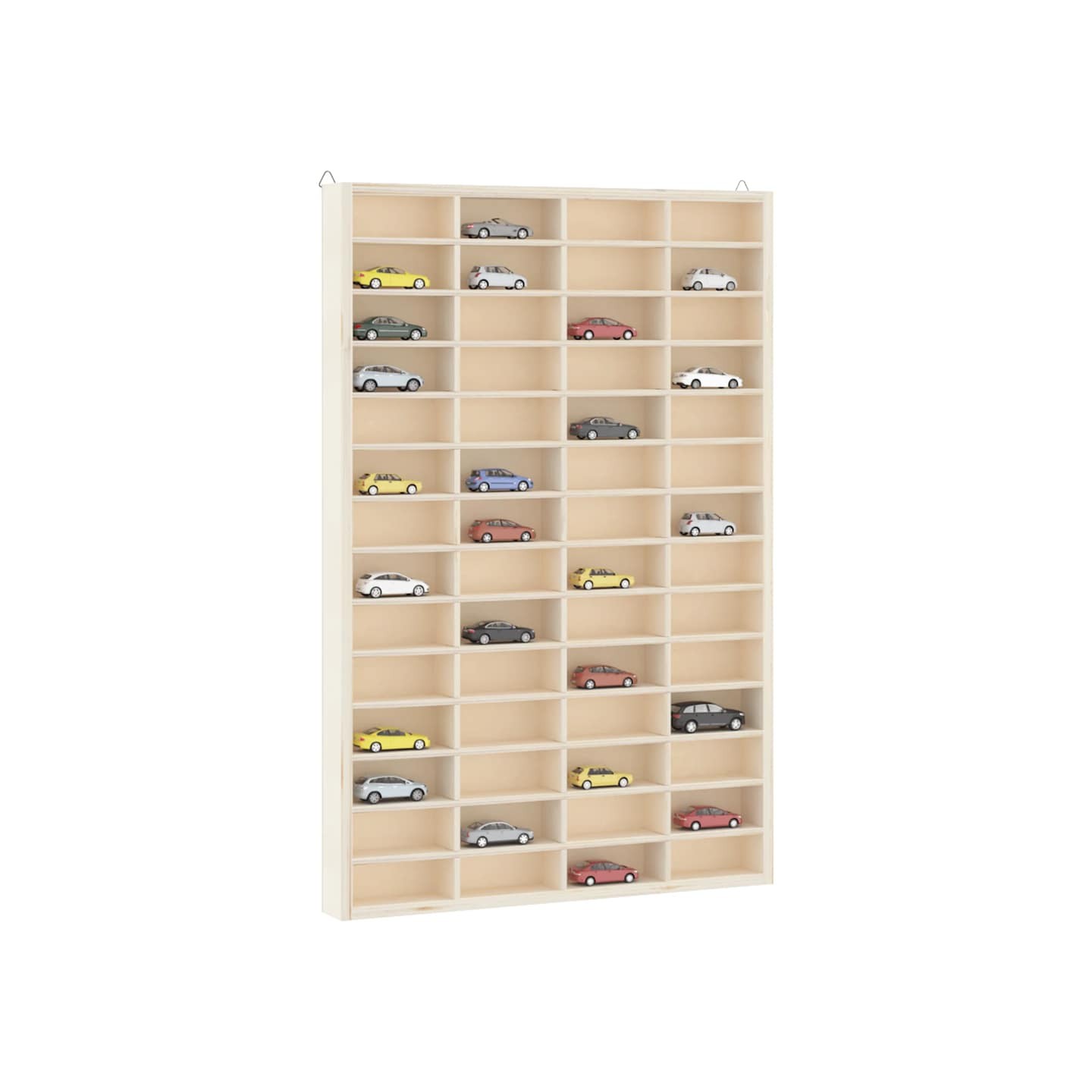 Vitrine de collection en bois avec 56 compartiments 40 x 4,5 x 60 cm