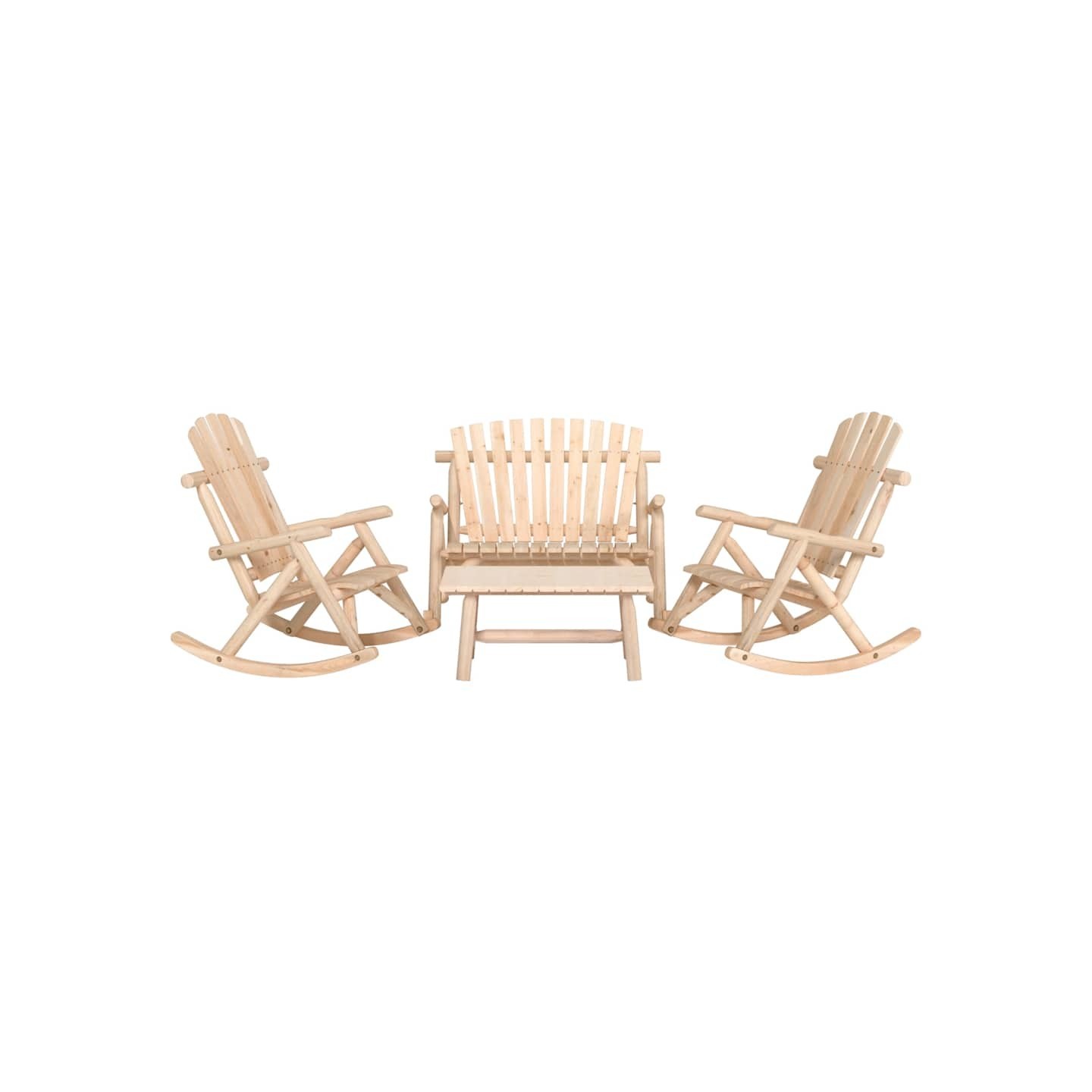 Ensemble de salon de jardin 4 pcs bois massif d'épicéa