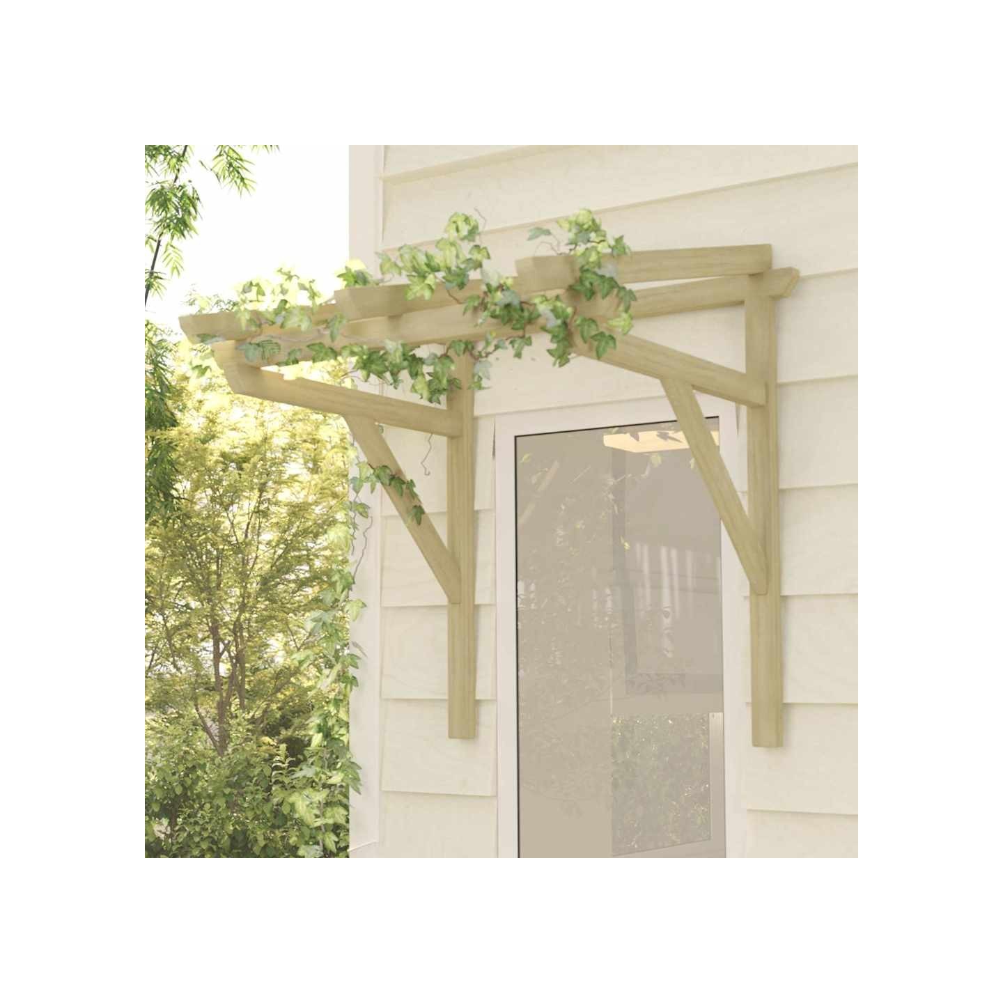Auvent de porte 100x100x80 cm Bois de pin massif imprégné