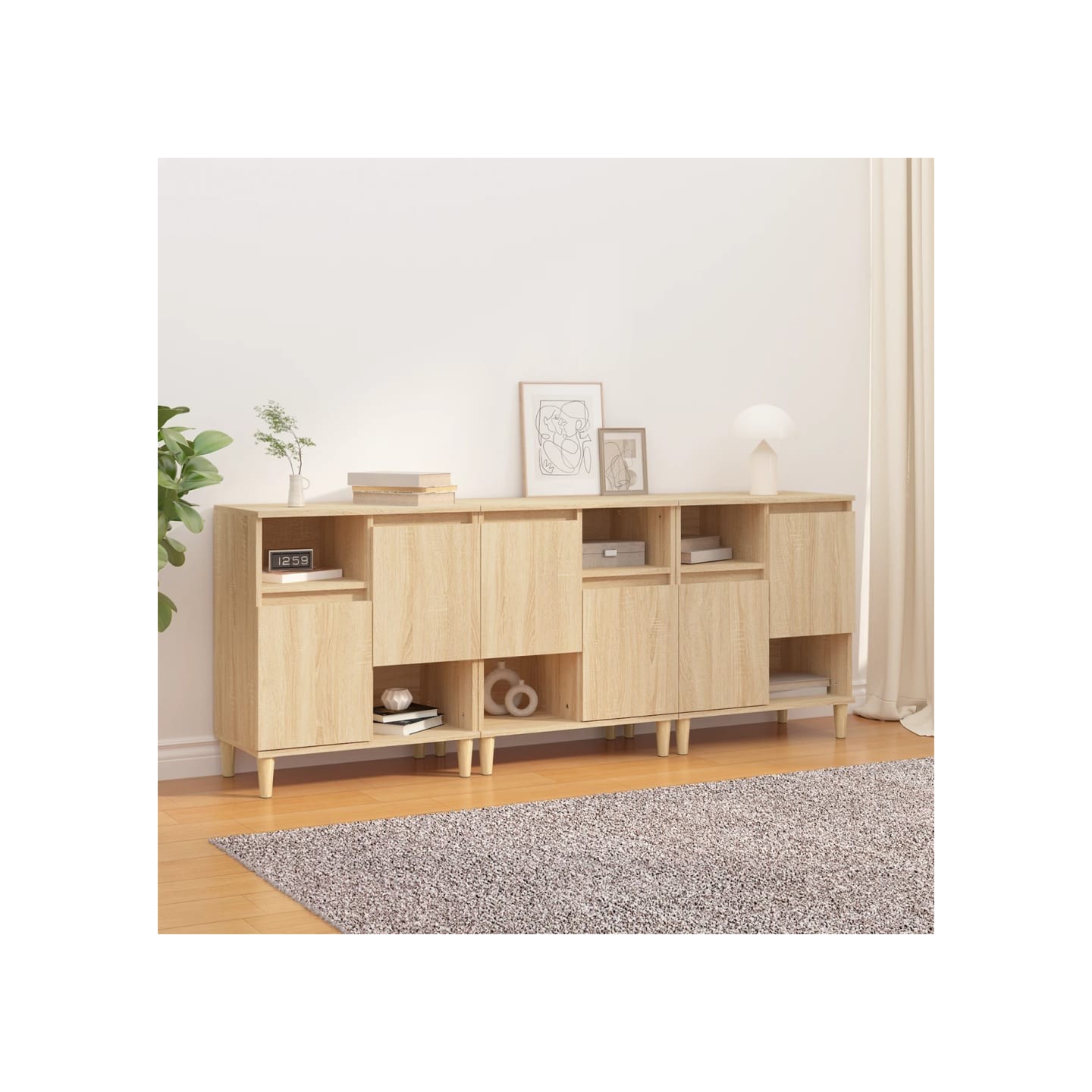 Buffets 3 pcs chêne sonoma 60x35x70 cm bois d'ingénierie