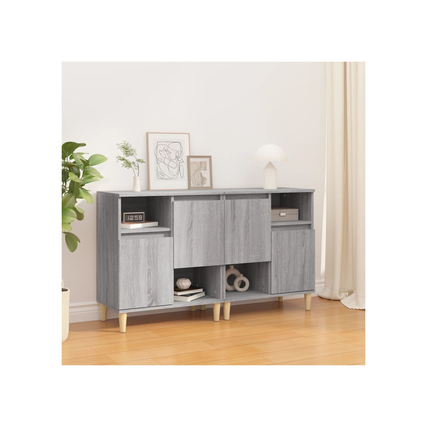 Buffets 2 pcs sonoma gris 60x35x70 cm bois d'ingénierie