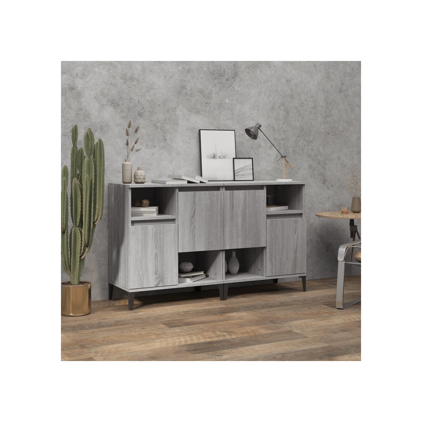 Buffets 2 pcs sonoma gris 60x35x70 cm bois d'ingénierie