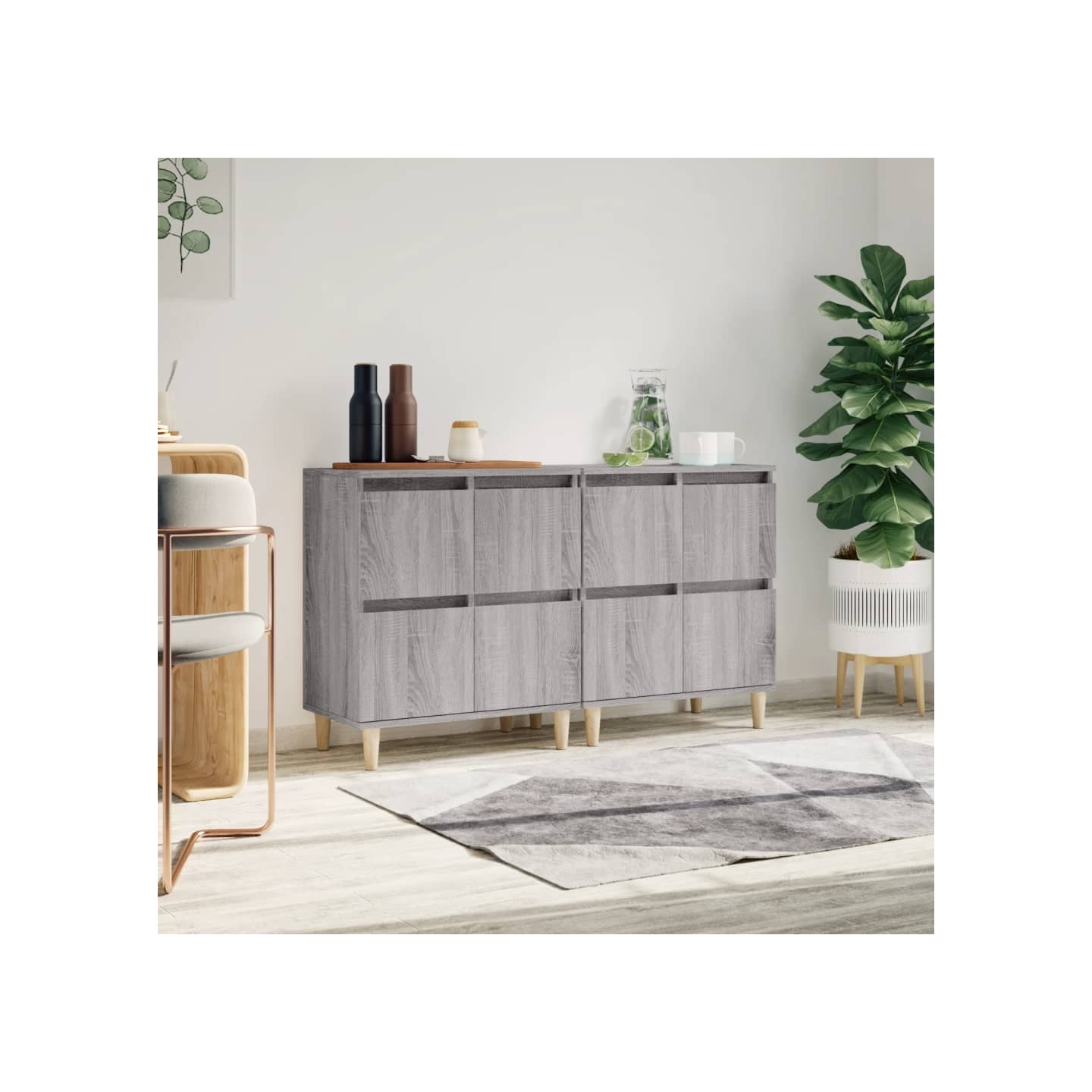 Buffets 2 pcs sonoma gris 60x35x70 cm bois d'ingénierie